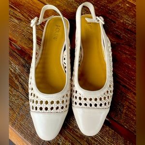 J. Crew Woven Slingback flats in cream, size 8, gently used
